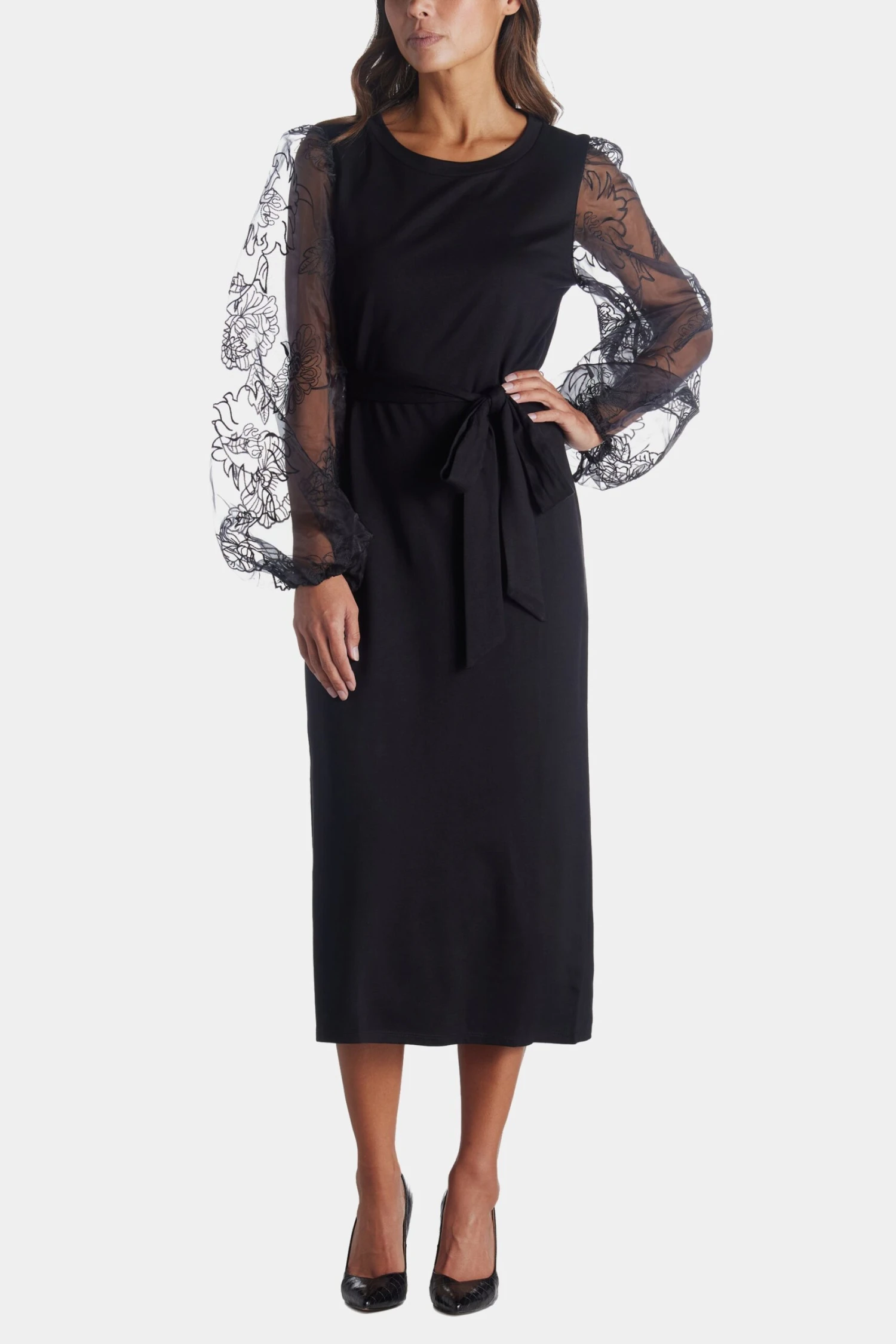 Anne Klein Novelty Balloon Sleeve Midi Dress - Image 3