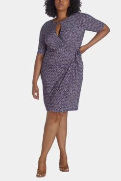 Anne Klein Printed Ity Mary Ellen Wrap Dress