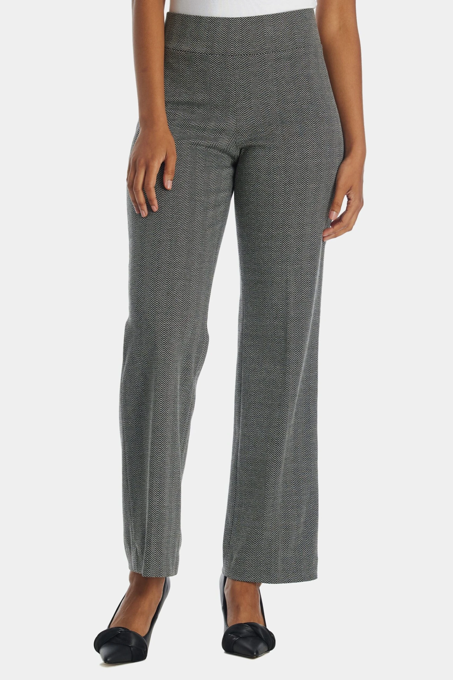 Anne Klein Herringbone Pull On Wide Leg Pants - Image 4