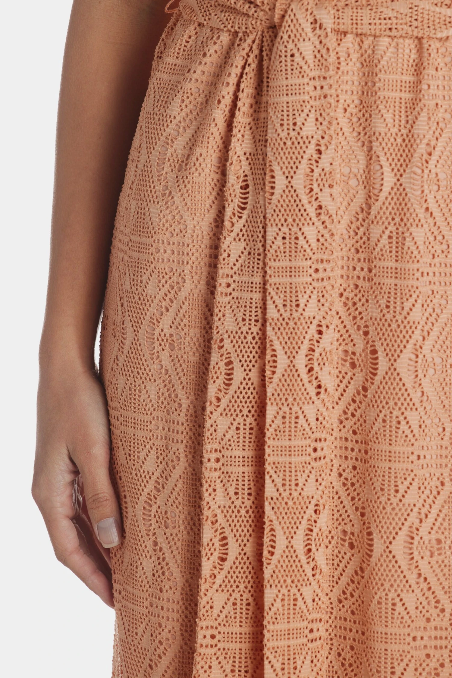 Anne Klein Tie Waist Crochet Midi Dress - Image 3