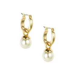 Anne Klein 10MM Faux Pearl Goldtone Drop Earrings