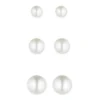 Anne Klein 10MM White Round Pearls And Cubic Zirconia Stud Earrings Set