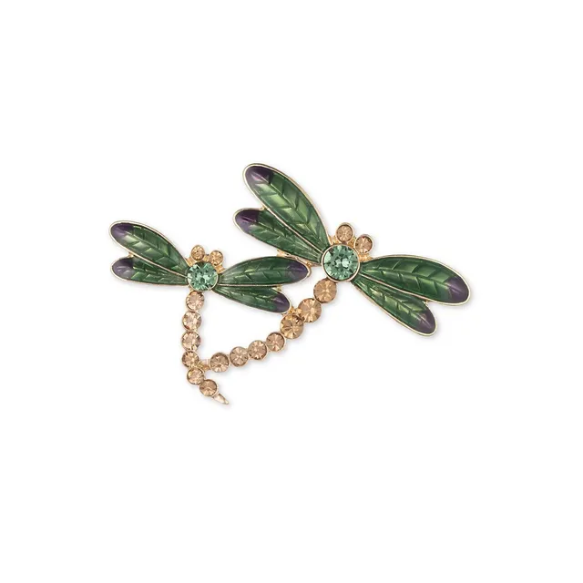 Anne Klein Crystal Dragonfly Family Brooch