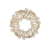 Anne Klein 6MM White Freshwater Pearl And Crystal Wreath Brooch