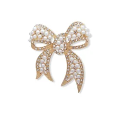 Anne Klein Boxed Pearl Bow Pin
