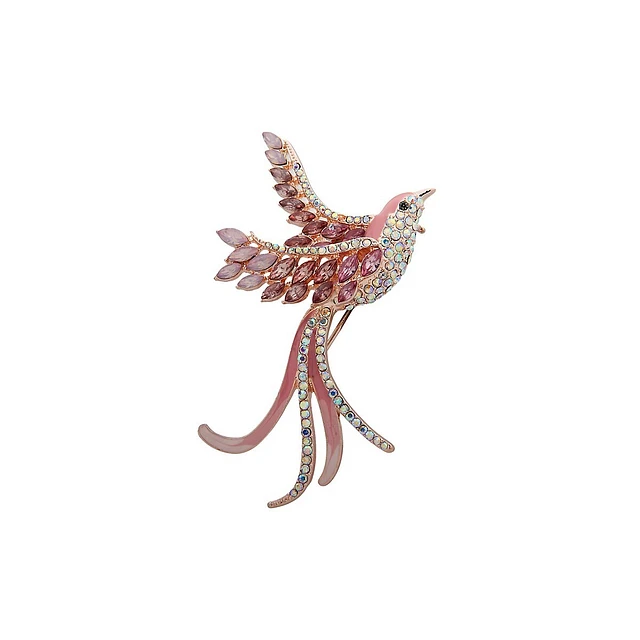 Anne Klein Basic Rose Goldtone & Crystal Bird Pin