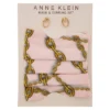 Anne Klein Chain-Print Face Mask & Earrings 2-Piece Set