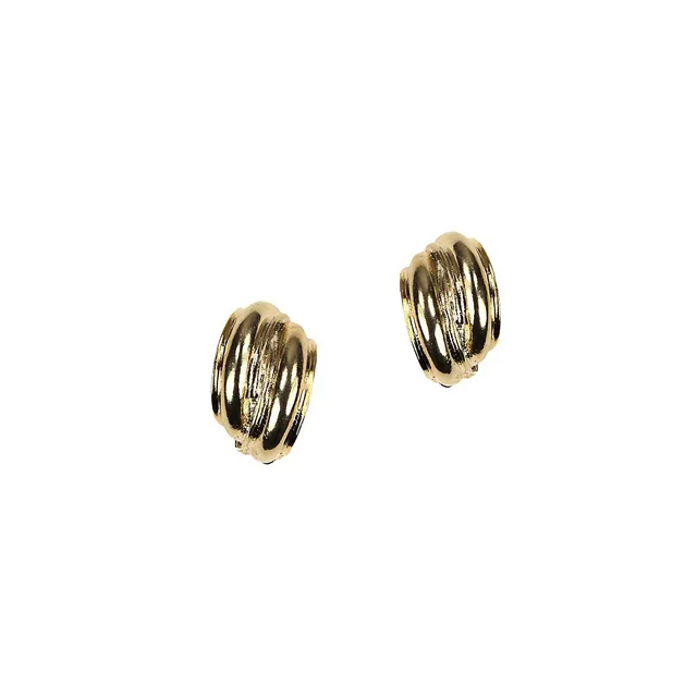 Anne Klein Goldtone Half-Hoop Clip-On Earrings