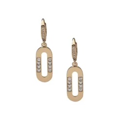 Anne Klein Hayworth Goldtone & Crystal Link Drop Earrings