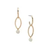 Anne Klein Goldplated, Faux Pearl Hoop Drop Earrings