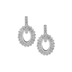 Anne Klein Davis Silvertone Pavé Crystal Drop Post Earrings