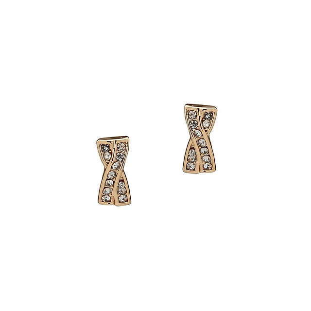 Anne Klein Loren Goldplated & Pavé Cubic Zirconia Twist Stud Earrings