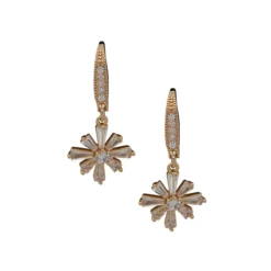 Anne Klein Goldplated & Crystal Starburst Drop Earrings