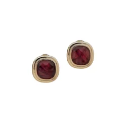 Anne Klein Goldtone Faux Gem Button Stud Earrings