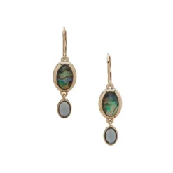 Anne Klein Goldtone & Faceted Stone Drop Earrings