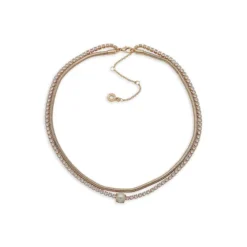 Anne Klein Mirage Midnight Goldtone & Cubic Zirconia Multirow Necklace