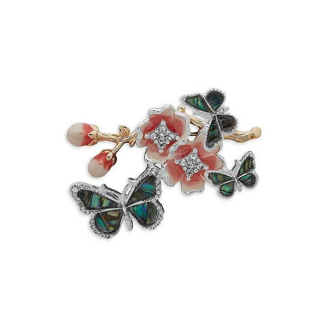 Anne Klein Goldtone & Crystal Butterfly Pin