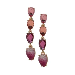 Anne Klein Goldtone & Crystal Linear Earrings