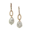Anne Klein Faux Pearl Link Drop Earrings