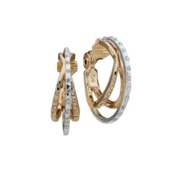 Anne Klein Two-Tone & Stone Clip Earrings