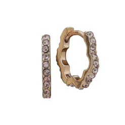 Anne Klein Goldplated And Rose Glass Crystal Huggie Hoop Earrings