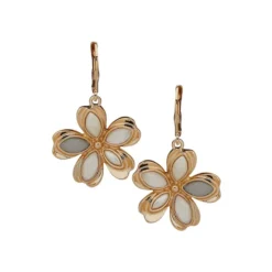 Anne Klein Goldtone & Mother-Of-Pearl Flower Drop Earrings