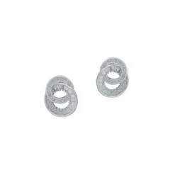 Anne Klein Silverplated & Cubic Zirconia Double-Ring Earrings