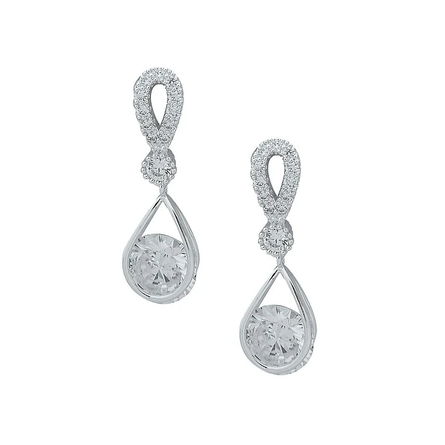 Anne Klein Silverplated & Cubic Zirconia Drop Earrings