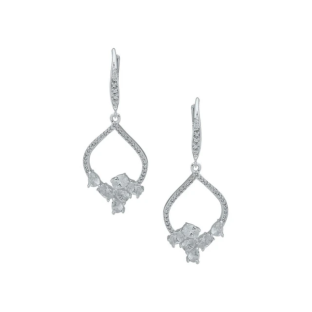Anne Klein Silverplated Cubic Zirconia Drama Drop Earrings