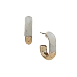Anne Klein Two-Tone J-Hoop Earrings
