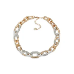 Anne Klein Tri-Tone Chainlink Collar Necklace - 16-Inch