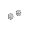 Anne Klein Silvertone Oval Halo Button Earrings