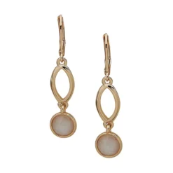 Anne Klein Goldtone Open-Link Stone Drop Earrings