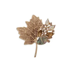Anne Klein Goldton Abstract Maple Leaf Pin