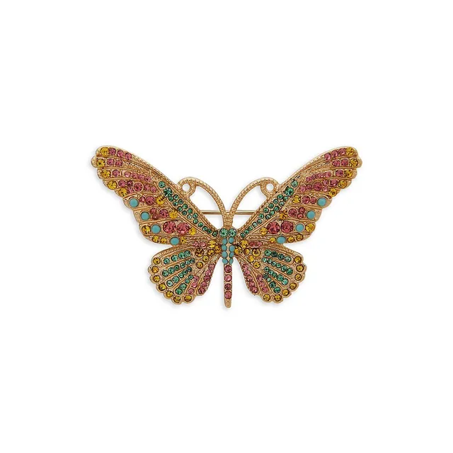 Anne Klein Goldtone Colour Pavé Butterfly Pin