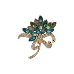 Anne Klein Goldtone Pavé Floral Pin