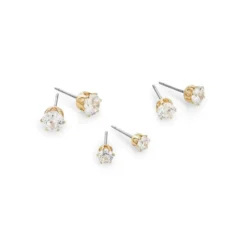 Anne Klein Cubic Zirconia Stud Earring Trio